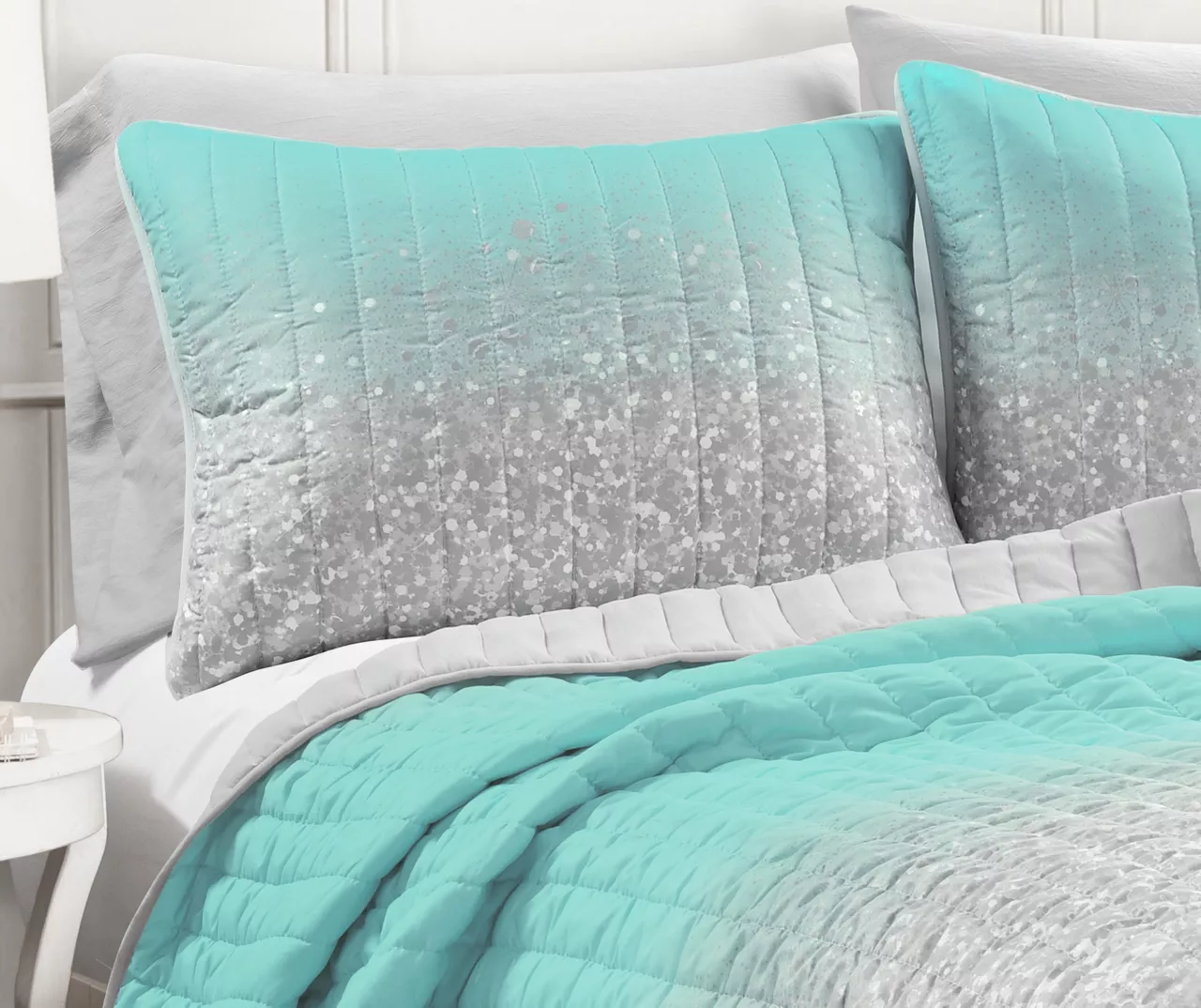 Lush Decor Glitter Ombre Print Quilt & Pillowcase Set 14 Lush Decor Glitter Ombre Print Quilt & Pillowcase Set - Image 14