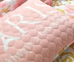 Lush Decor Blush & Gold Watercolor Rose Reversible Quilt Set -Hoover Sales Store 810595927 5