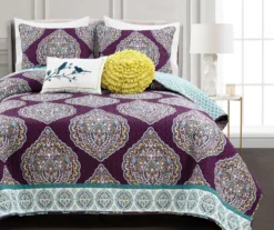 Lush Decor Harley Purple & Turquoise Paisley Arabesque Quilt Set 16 Lush Decor Harley Purple & Turquoise Paisley Arabesque Quilt Set -Hoover Sales Store 810595938 1