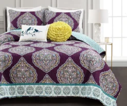 Lush Decor Harley Purple & Turquoise Paisley Arabesque Quilt Set 22 Lush Decor Harley Purple & Turquoise Paisley Arabesque Quilt Set -Hoover Sales Store 810595939 1
