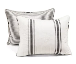 Farmhouse White & Black Stripe Reversible Full/Queen 3-Piece Quilt Set 15 Farmhouse White & Black Stripe Reversible Full/Queen 3-Piece Quilt Set -Hoover Sales Store 810595946 6