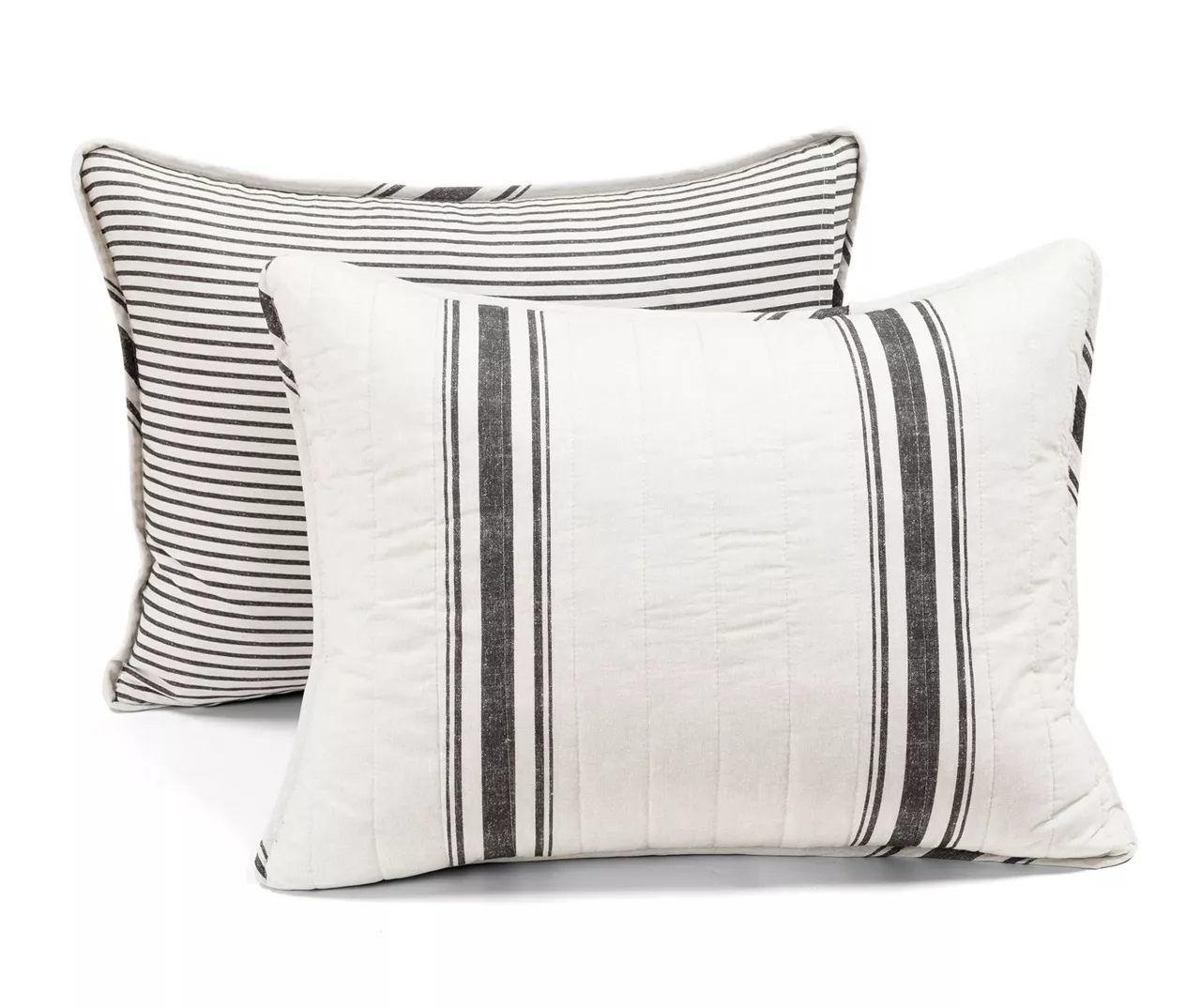 Farmhouse White & Black Stripe Reversible Full/Queen 3-Piece Quilt Set 8 Farmhouse White & Black Stripe Reversible Full/Queen 3-Piece Quilt Set - Image 8