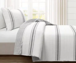 Lush Decor Farmhouse Stripe Reversible Twin XL 2-Piece Quilt Set -Hoover Sales Store 810595949 1