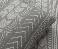 Hygge Charcoal & White Geometric Reversible Full/Queen 3-Piece Quilt Set -Hoover Sales Store 810595962 4