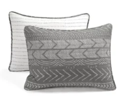 Hygge Charcoal & White Geometric Reversible Full/Queen 3-Piece Quilt Set -Hoover Sales Store 810595962 6