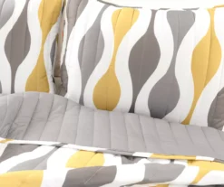 Gold & Gray Mid-Century Waves Full/Queen 3-Piece Quilt Set -Hoover Sales Store 810595966 3
