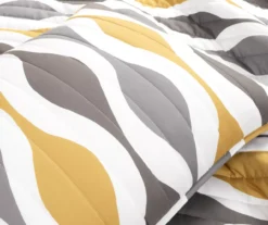 Gold & Gray Mid-Century Waves Full/Queen 3-Piece Quilt Set -Hoover Sales Store 810595966 4