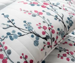 Lush Decor Mirabelle Blue & Dark Pink Watercolor Floral Quilt Set -Hoover Sales Store 810595972 4
