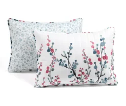 Lush Decor Mirabelle Blue & Dark Pink Watercolor Floral Quilt Set -Hoover Sales Store 810595972 6