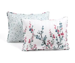 Lush Decor Mirabelle Blue & Dark Pink Watercolor Floral Quilt Set -Hoover Sales Store 810595973 6