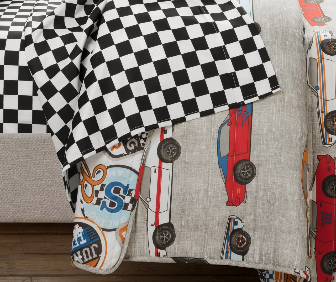 Lush Decor Beige Multi-Color Race Cars Quilt Set 5 Lush Decor Beige Multi-Color Race Cars Quilt Set - Image 5