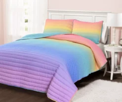 Lush Decor Rainbow Ombre Quilt Set -Hoover Sales Store 810595983