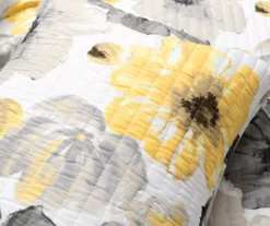 Lush Decor Leah Yellow & Gray Floral Reversible Quilt Set -Hoover Sales Store 810595998 4