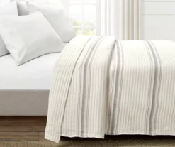 Lush Decor Farmhouse Stripe Quilted Coverlet -Hoover Sales Store 810596007 1