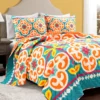 Lush Decor Orange & Turquoise Boho Floral Reversible Quilt Set
