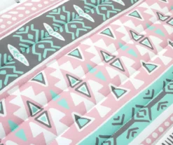Pink & Aqua Boho Llama Reversible Full/Queen 3-Piece Quilt Set -Hoover Sales Store 810596019 2 1
