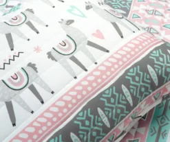 Lush Decor Pink & Aqua Boho Llama Reversible Quilt Set -Hoover Sales Store 810596019 4