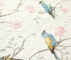 Lush Decor White, Blue & Pink Bird & Floral Reversible Quilt Set -Hoover Sales Store 810596024 2