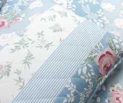 Lush Decor Blue Floral & Stripe Cotton Reversible Quilt Set -Hoover Sales Store 810596029 5
