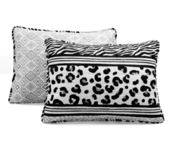 Lush Decor Black & White Animal Print Pattern Block Reversible Quilt Set -Hoover Sales Store 810596031 6