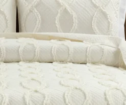 Lush Decor Avon Ivory Ruffled Helix Pattern Quilt Set -Hoover Sales Store 810596038 2