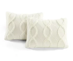 Lush Decor Avon Ivory Ruffled Helix Pattern Quilt Set -Hoover Sales Store 810596039 5