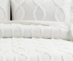 Lush Decor Avon White Ruffled Helix Pattern Quilt Set -Hoover Sales Store 810596040 2 1
