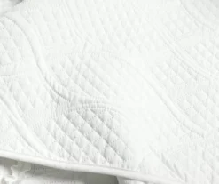 Lush Decor Avon White Ruffled Helix Pattern Quilt Set -Hoover Sales Store 810596041 3