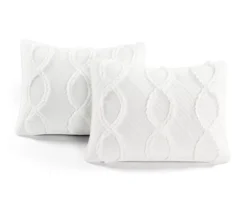 Lush Decor Avon White Ruffled Helix Pattern Quilt Set -Hoover Sales Store 810596041 5