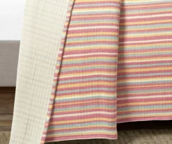 Lush Decor Rust, Yellow & Blue Stripe Quilted Coverlet Set -Hoover Sales Store 810596058 3