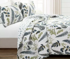 Lush Decor Devonia White & Green Botanical Reversible Cotton Quilt Set -Hoover Sales Store 810596065 1