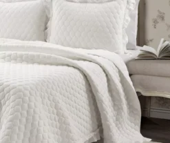 Ella White Ruffle & Lace-Trim Full/Queen 3-Piece Quilt Set 9 Ella White Ruffle & Lace-Trim Full/Queen 3-Piece Quilt Set -Hoover Sales Store 810596069 2