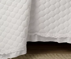Ella White Ruffle & Lace-Trim Full/Queen 3-Piece Quilt Set 11 Ella White Ruffle & Lace-Trim Full/Queen 3-Piece Quilt Set -Hoover Sales Store 810596069 4