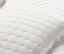 Ella White Ruffle & Lace-Trim Full/Queen 3-Piece Quilt Set 12 Ella White Ruffle & Lace-Trim Full/Queen 3-Piece Quilt Set -Hoover Sales Store 810596069 5