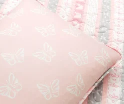 Lush Decor Sara Lily Pink & Gray Pattern Stripe Reversible Quilt Set -Hoover Sales Store 810596075 5