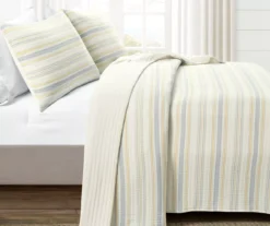 Lush Decor Solange Yellow & Gray Stripe Cotton Quilted Coverlet Set -Hoover Sales Store 810596089 1