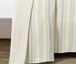 Lush Decor Solange Yellow & Gray Stripe Cotton Quilted Coverlet Set -Hoover Sales Store 810596089 3