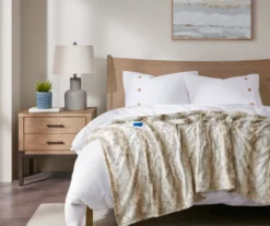 Marselle Stripe Faux Fur Heated Throw, (50" X 70") -Hoover Sales Store 810598129 1