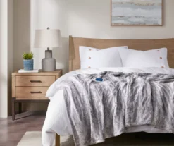 Marselle Stripe Faux Fur Heated Throw, (50" X 70") -Hoover Sales Store 810598130 1