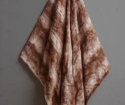 Marselle Stripe Faux Fur Heated Throw, (50" X 70") -Hoover Sales Store 810598131 2