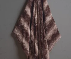 Marselle Stripe Faux Fur Heated Throw, (50" X 70") -Hoover Sales Store 810598132 2