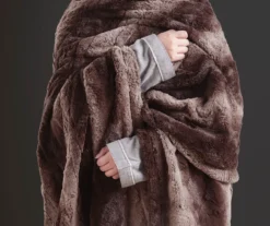 Marselle Stripe Faux Fur Heated Throw, (50" X 70") -Hoover Sales Store 810598132 3