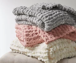 Chunky-Knit Handmade Throw, (50" X 60") -Hoover Sales Store 810598138 5