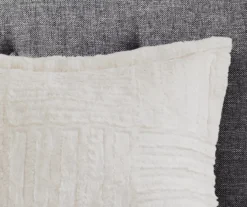 Polar Ivory Patchwork Stripe Faux Fur King/California King 3-Piece Comforter Set -Hoover Sales Store 810598147 810598148 810598149 4 2