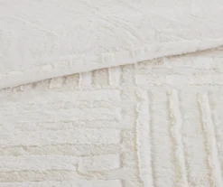 Polar Ivory Patchwork Stripe Faux Fur King/California King 3-Piece Comforter Set -Hoover Sales Store 810598147 810598148 810598149 6 2