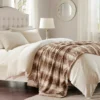 Marselle Stripe Faux Fur Bed Throw, (80" X 96")