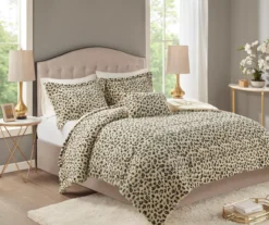Marselle Leopard Print Faux Fur 4-Piece Comforter Set 20 Marselle Leopard Print Faux Fur 4-Piece Comforter Set -Hoover Sales Store 810598172 810598173 2