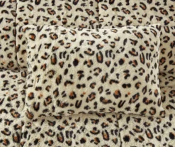 Marselle Brown & Black Leopard Print Faux Fur Full/Queen 4-Piece Comforter Set -Hoover Sales Store 810598172 810598173 7 1