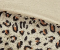 Marselle Brown & Black Leopard Print Faux Fur Full/Queen 4-Piece Comforter Set -Hoover Sales Store 810598172 810598173 8 1