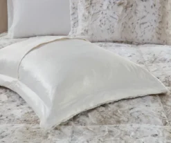 Marselle White & Tan Snow Leopard Print Faux Fur King 4-Piece Comforter Set -Hoover Sales Store 810598174 810598175 6 1